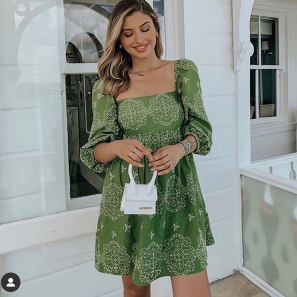 🔥 SOLD Zara embroidered puffed sleeve dress - Picture 4 of 16